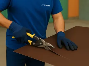 Lakoplastovaný plech na mieru ELEGANZ-RAL 8017