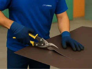 Lakoplastovaný plech na mieru ELEGANZ-RAL 8019